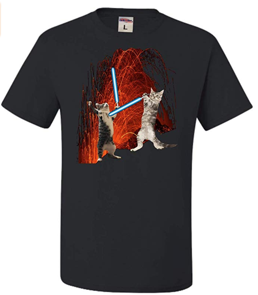 Star Wars Anakitten vs Katobi Lava Battle T-shirt