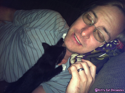 Photo: Sampson suckling as a kitten